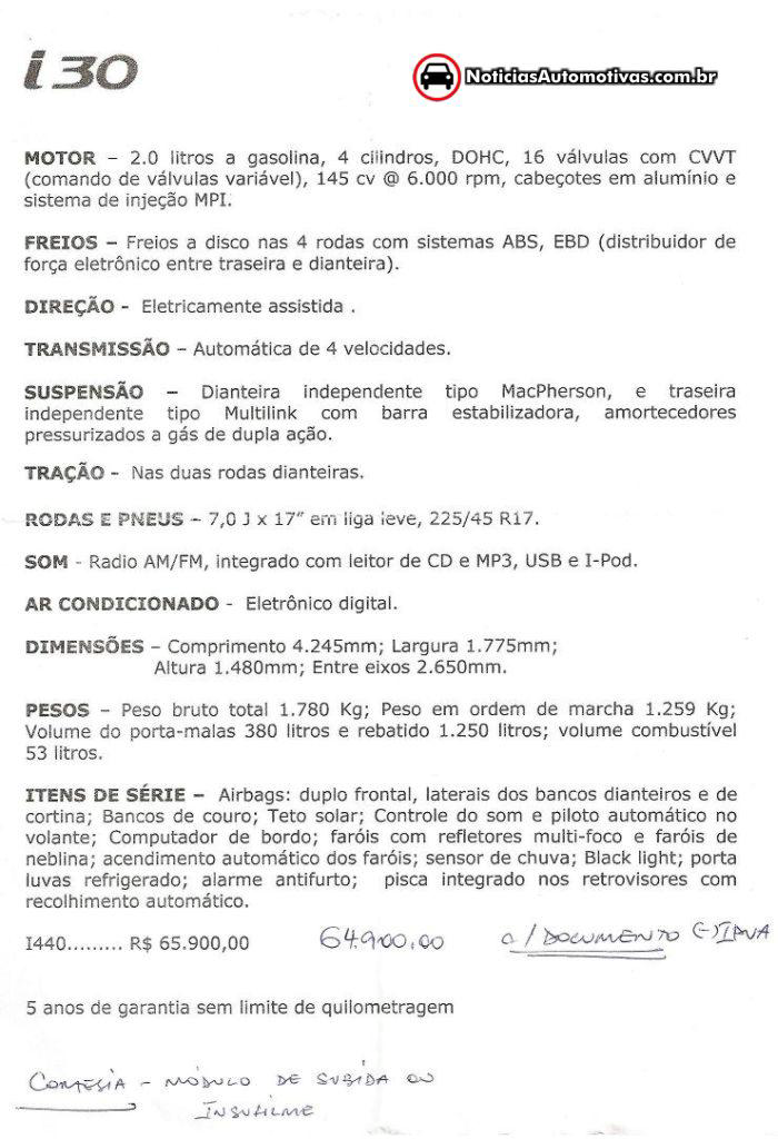 20100220164917 Nova versão do Hyundai i30 será lançada, com bancos em couro de fábrica