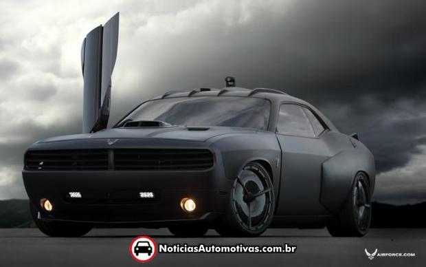 Dodge Challenger Vapor ford mustang x 1 1 Força Aérea dos EUA cria dois carros especiais: Dodge Challenger Vapor e Ford Mustang X 1