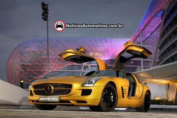 Mercedes SLS AMG Desert Gold 1 Mercedes Benz SLS AMG deverá chegar no Brasil em 2010