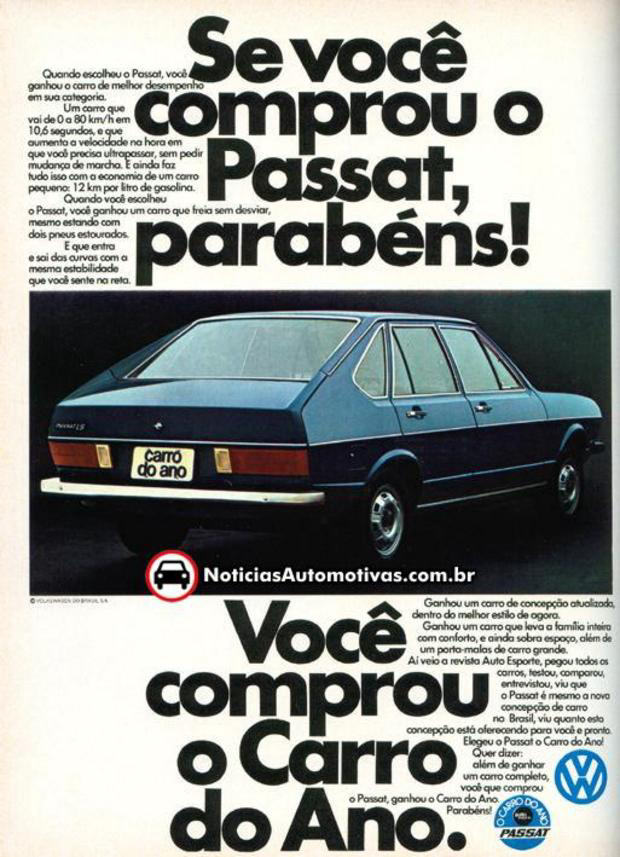 VOLKSWAGEN PASSAT 1975 Propaganda de carro antigo: Volkswagen Passat 1975