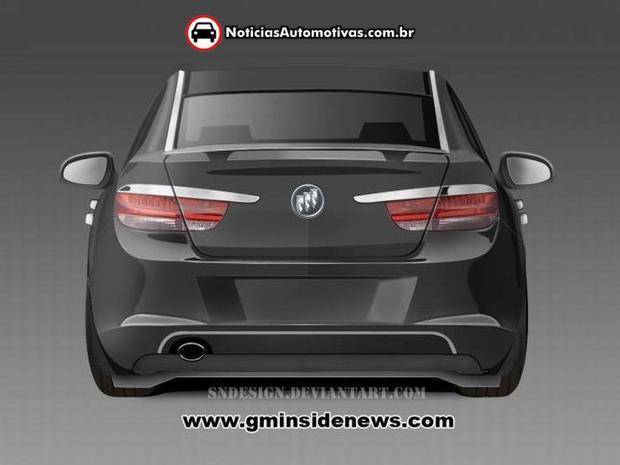 buick small sedan render 2 Futuro sedã médio da Buick que será baseado no Astra poderá ser assim