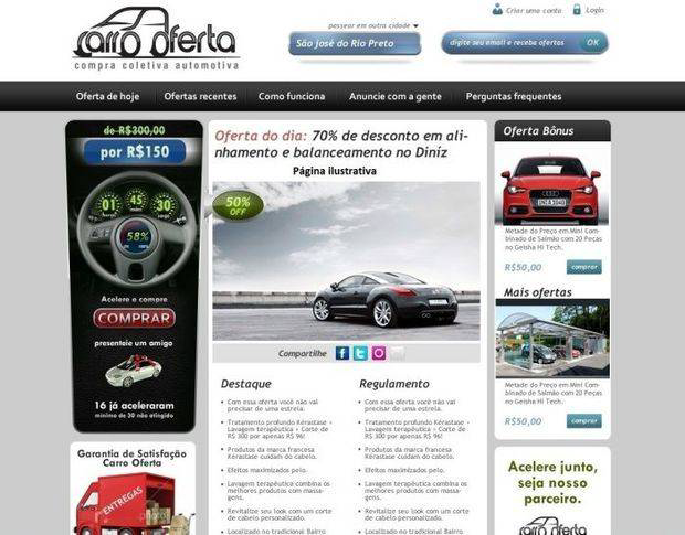 Carro Oferta, 1º site de compra coletiva automotiva está chegando carro oferta layout Carro Oferta, 1º site de compra coletiva automotiva está chegando