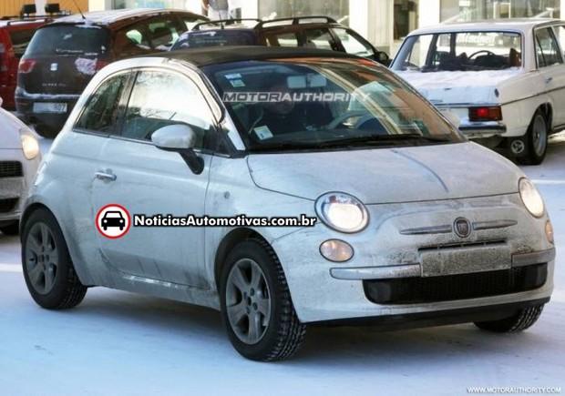 fiat 500 conversivel e flagrado na europa 1 Fiat 500 conversível é flagrado na Europa