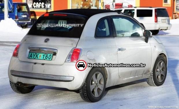 fiat 500 conversivel e flagrado na europa 2 Fiat 500 conversível é flagrado na Europa