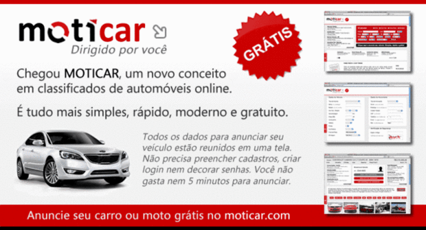 moticar na home MOTICAR, um novo conceito em classificados de automóveis online