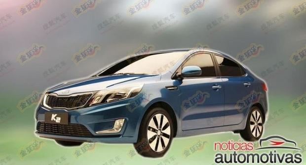 Kia Rio Sedan 2012 aparece sem camuflagem antes da abertura de Xangai rio sedan xangai Kia Rio Sedan 2012 aparece sem camuflagem antes da abertura de Xangai