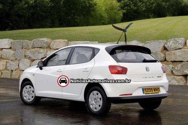 seat ibiza ecomotive with optional aero tonto Kia Soul com tampa aerodinâmica, SEAT com turbina elétrica no teto, Hyundai do papa, é o 1o de abril