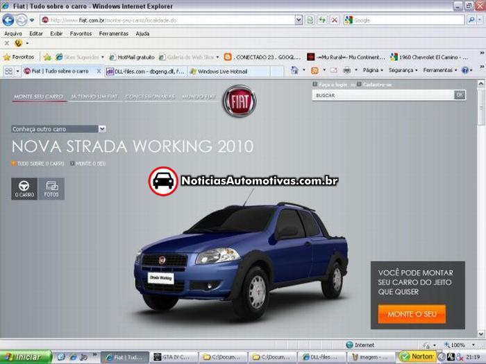  Strada Working aparece no site da Fiat, com preços a partir de 30.980 reais