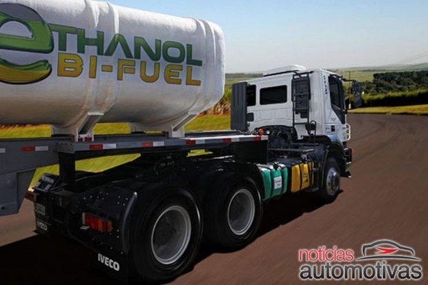 trakker flex Iveco apresenta caminhão pesado flex no Brasil. Modelo roda com até 85% de etanol