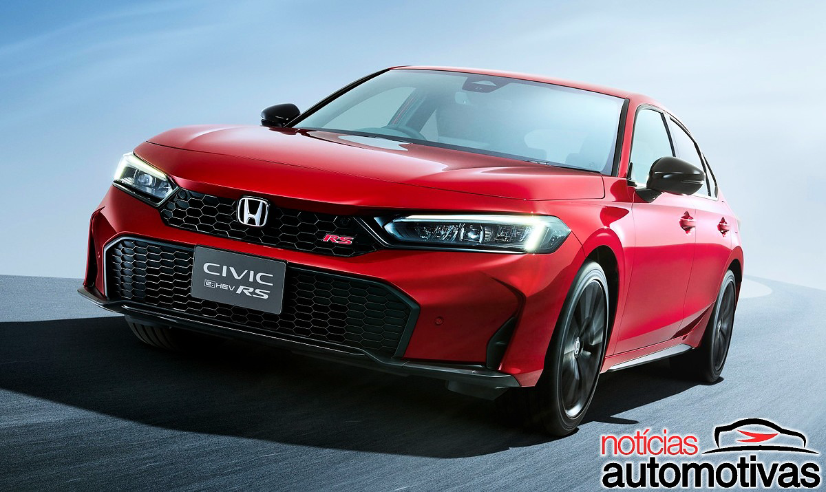 No Japão, o Honda Civic e:HEV RS chega para atender entusiastas custando menos de R$ 150 mil; hatch esportivo, porém não é manual