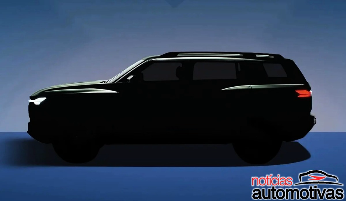 Robusto e imponente, Jetta X tem teaser revelado sugerindo um SUV de até sete lugares da submarca chinesa da Volkswagen
