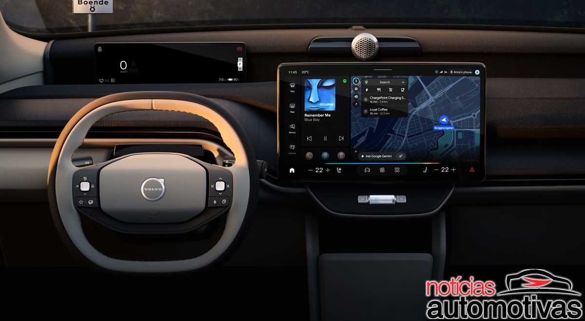 A nova geração de Volvos com Google vai além do comando de voz, com Gemini usando a câmera para entender faixas, sinalização e pontos de referência