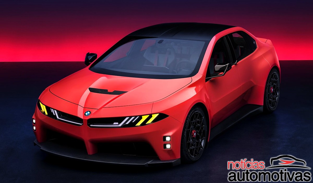 BMW revela M Concept Neue Klasse em Le Mans e antecipa o próximo M3 elétrico, com nariz de tubarão e novas luzes amarelas M