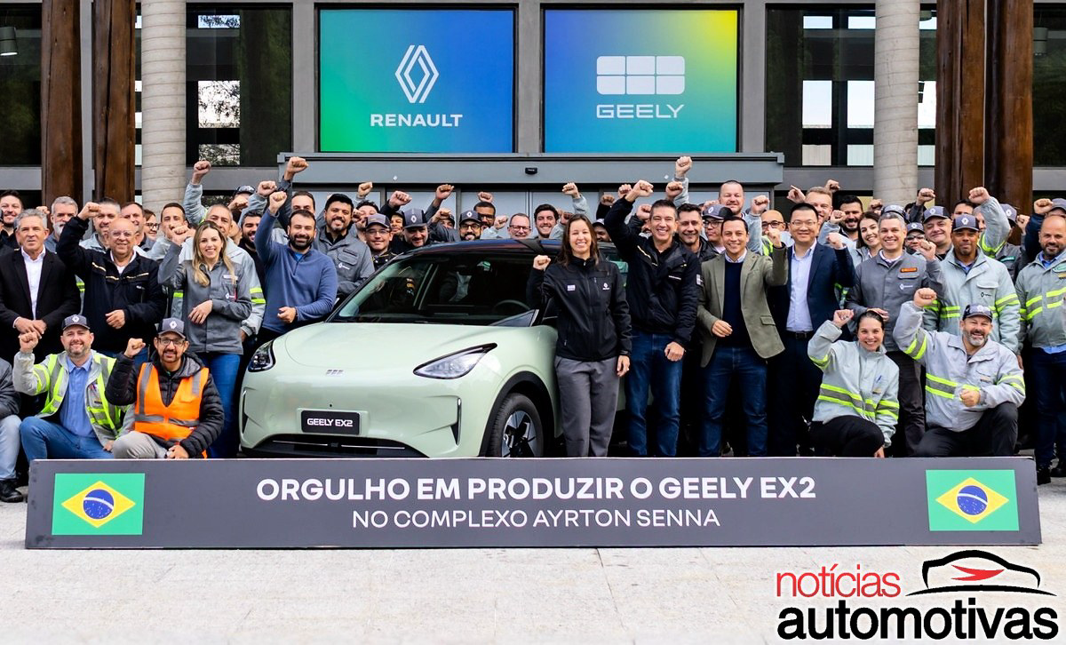 Parceria Renault-Geely amplia a aposta no Paraná e leva o hatch elétrico EX2 para produção em Curitiba, com preço de entrada de R$ 123,8 mil
