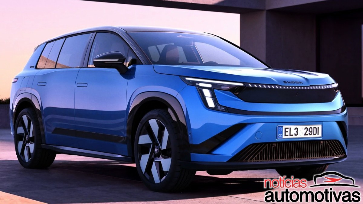 Skoda apresenta seu maior elétrico e leva SUV a 3 fileiras; novo Peaq sobe ao topo da linha com até 647 km de autonomia WLTP