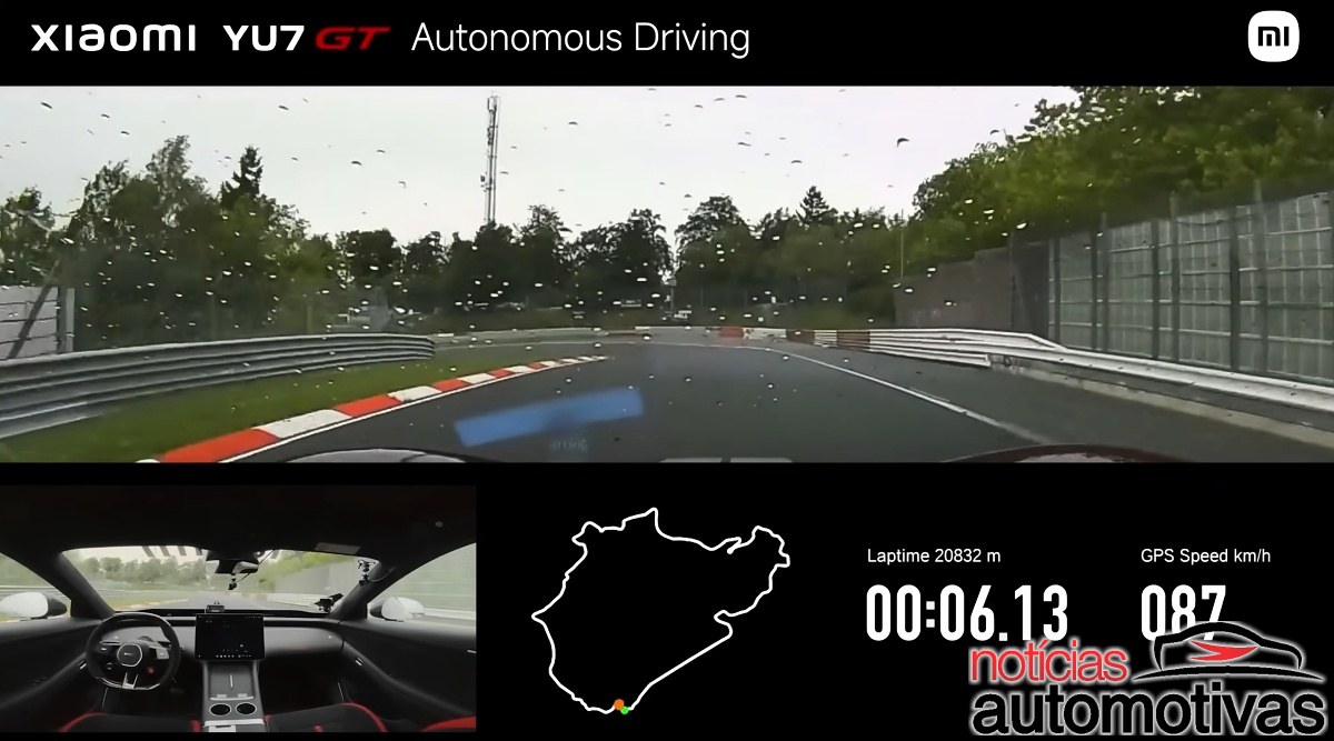 No templo dos recordes do Nürburgring, um SUV elétrico chamou atenção sem piloto e cravou o 1º tempo oficial autônomo: 10min29s