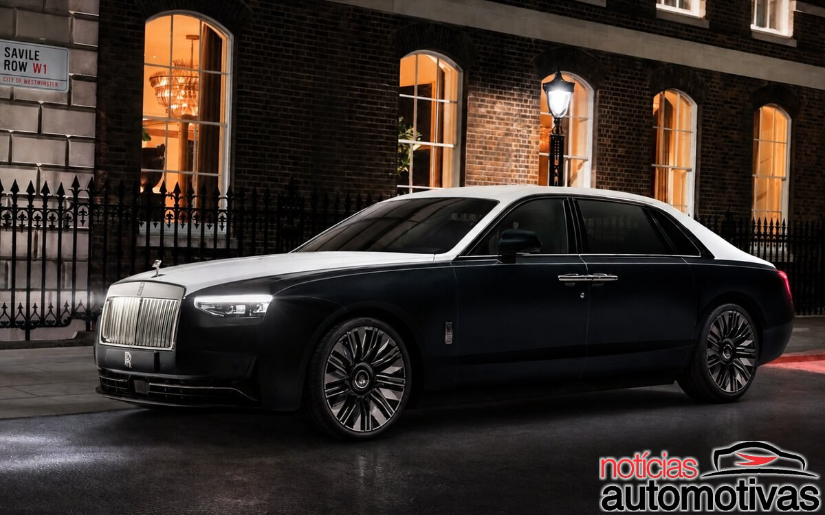 Na Savile Row, templo da alfaiataria em Londres, a Rolls-Royce transforma o Ghost Extended em peça sob medida com bordado oculto