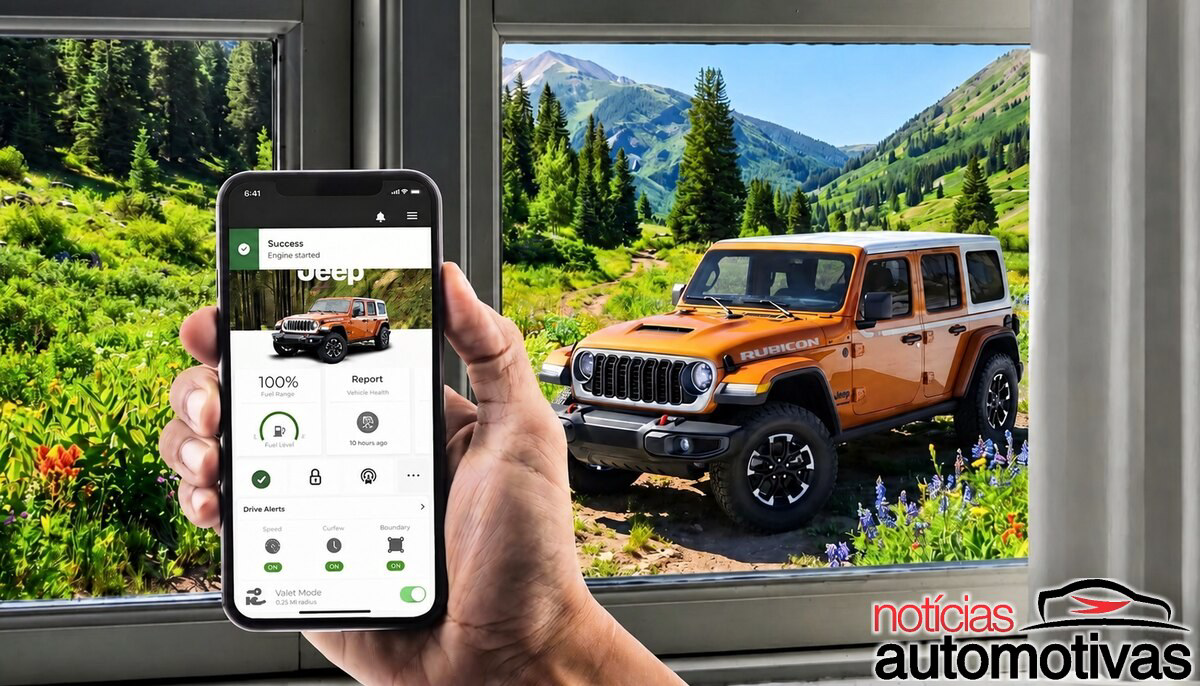 Stellantis libera 10 anos de funções conectadas em seus modelos, só que o app que comanda recursos do Jeep Wagoneer S ainda recebe críticas por falhas