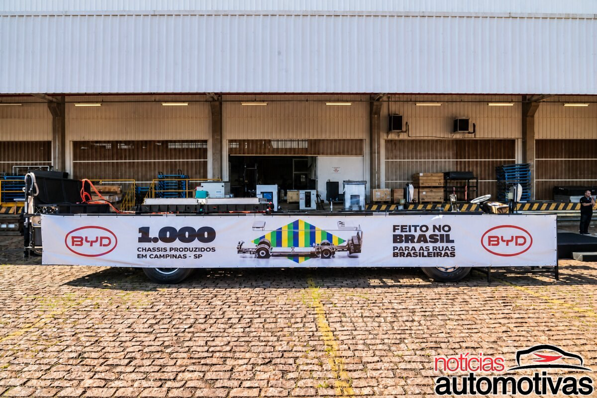 BYD atinge 1.000 chassis de ônibus elétricos feitos em Campinas e prepara fábrica para acelerar a produção no Brasil