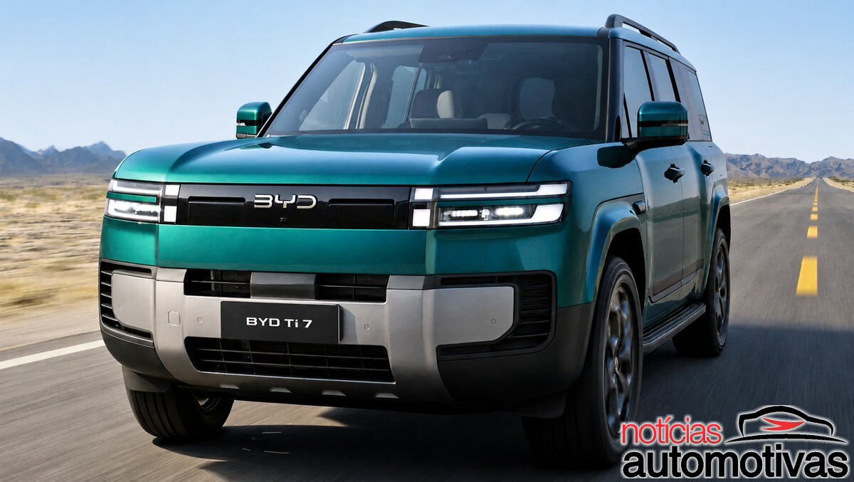 BYD consegue vender o Ti 7 de sete lugares por mais de R$ 100 mil abaixo do Land Rover Defender 110 na terra natal do original