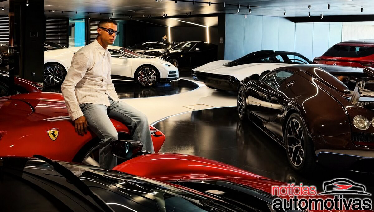 Cristiano Ronaldo revela apenas uma parte de sua garagem, e dez carros já são avaliados em até R$ 204,3 milhões