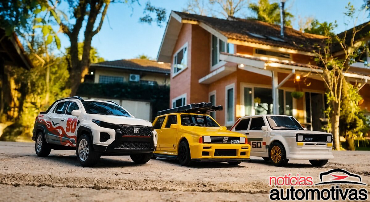 Fiat celebra 50 anos no Brasil com coleção de clássicos em miniatura e inclui até o Uno com escada no teto inspirado no meme