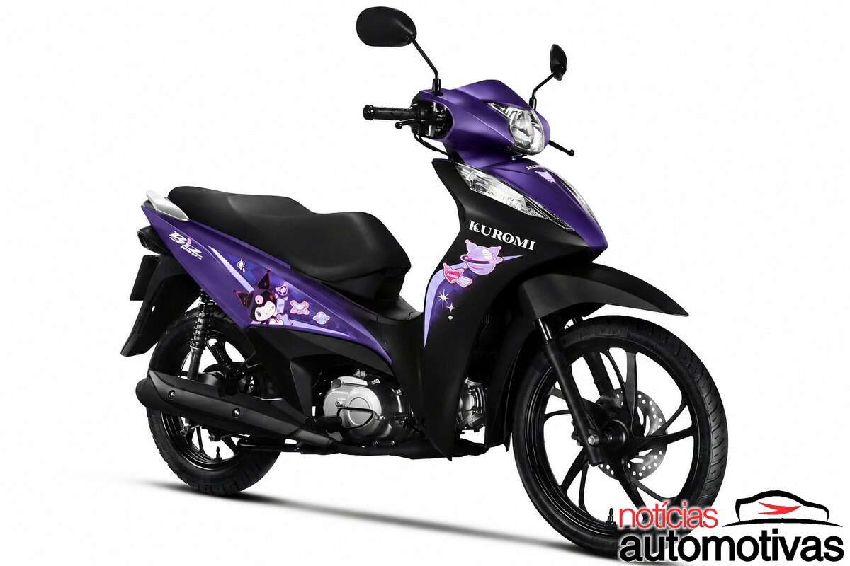 A Honda leva a cultura kawaii às ruas com a Biz 125 Kuromi 2027, série roxa com USB-C que chega em agosto por R$ 17.990