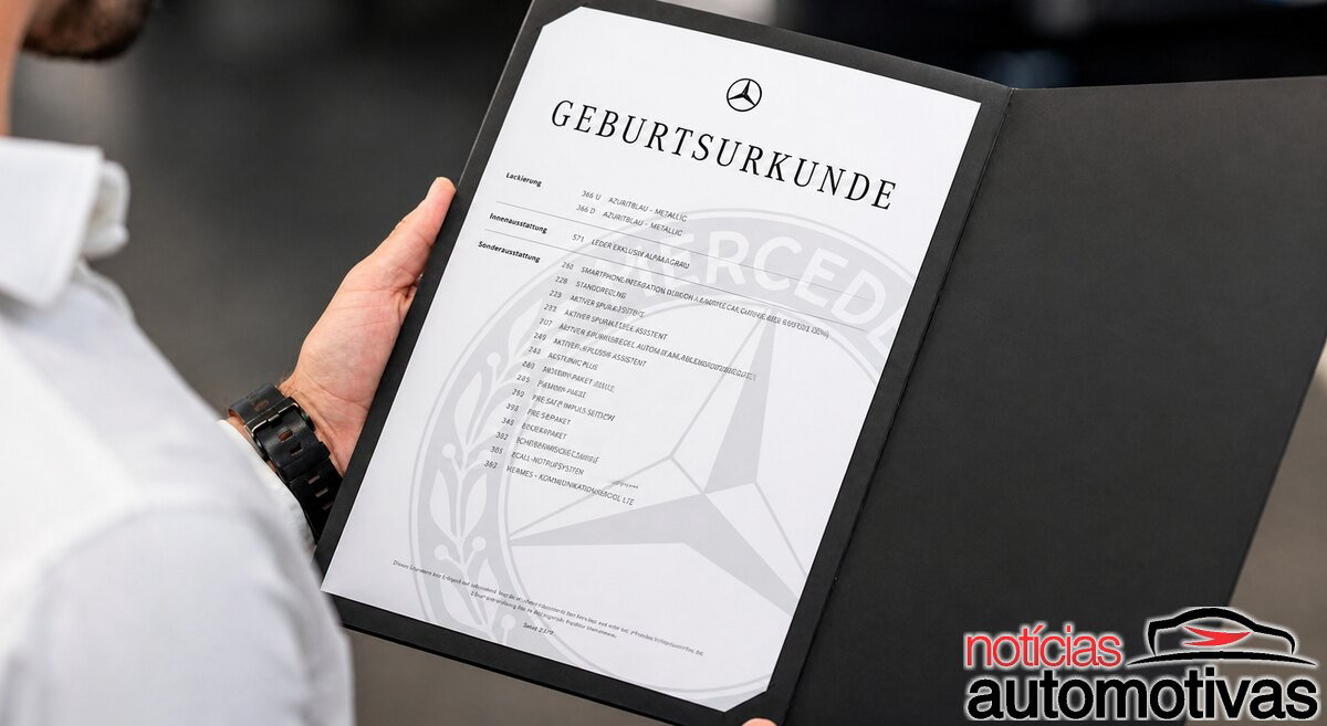 Mercedes-Benz resgata dados de clássicos feitos entre 1986 e 2010 e transforma o histórico de fábrica em certidão de € 130