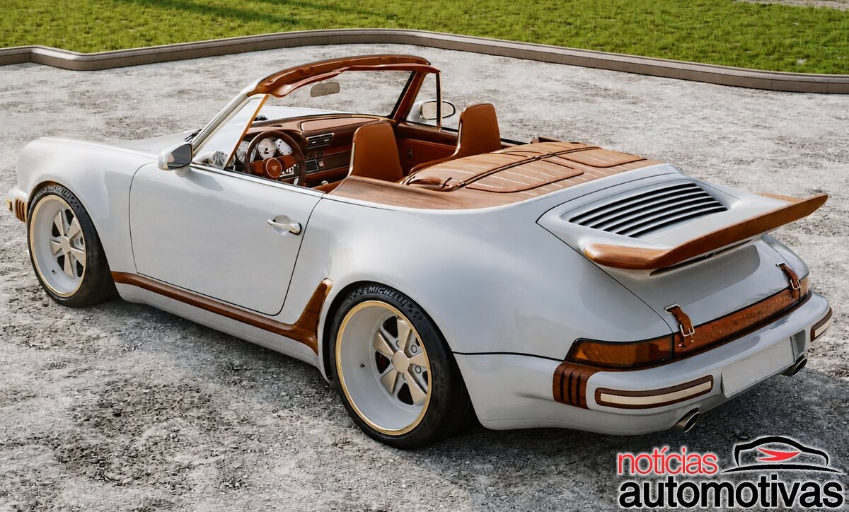 Singer e Louis Vuitton partem de um relógio no painel e criam dois Porsche 911 com bagagens, roupas, esquis e prancha exclusivos