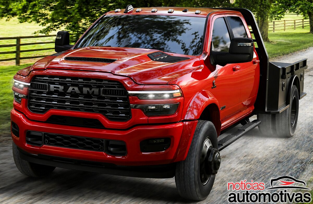 Produzidos no México, Ram 3500, 4500 e 5500 Chassis Cab ganham pacote Night nos EUA com cromados trocados por detalhes pretos