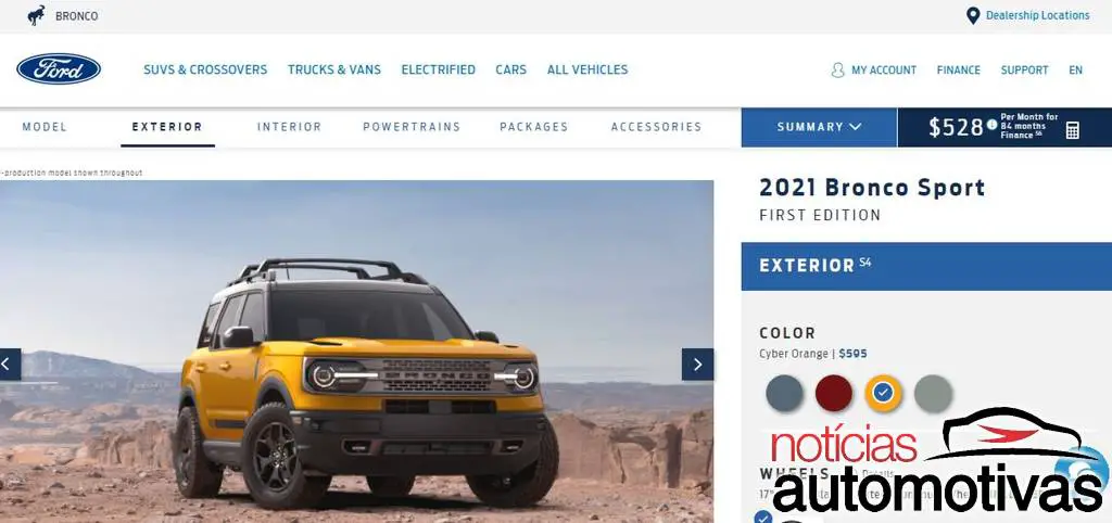 Bronco Sport ganha configurador nos EUA e adiciona opção no México 