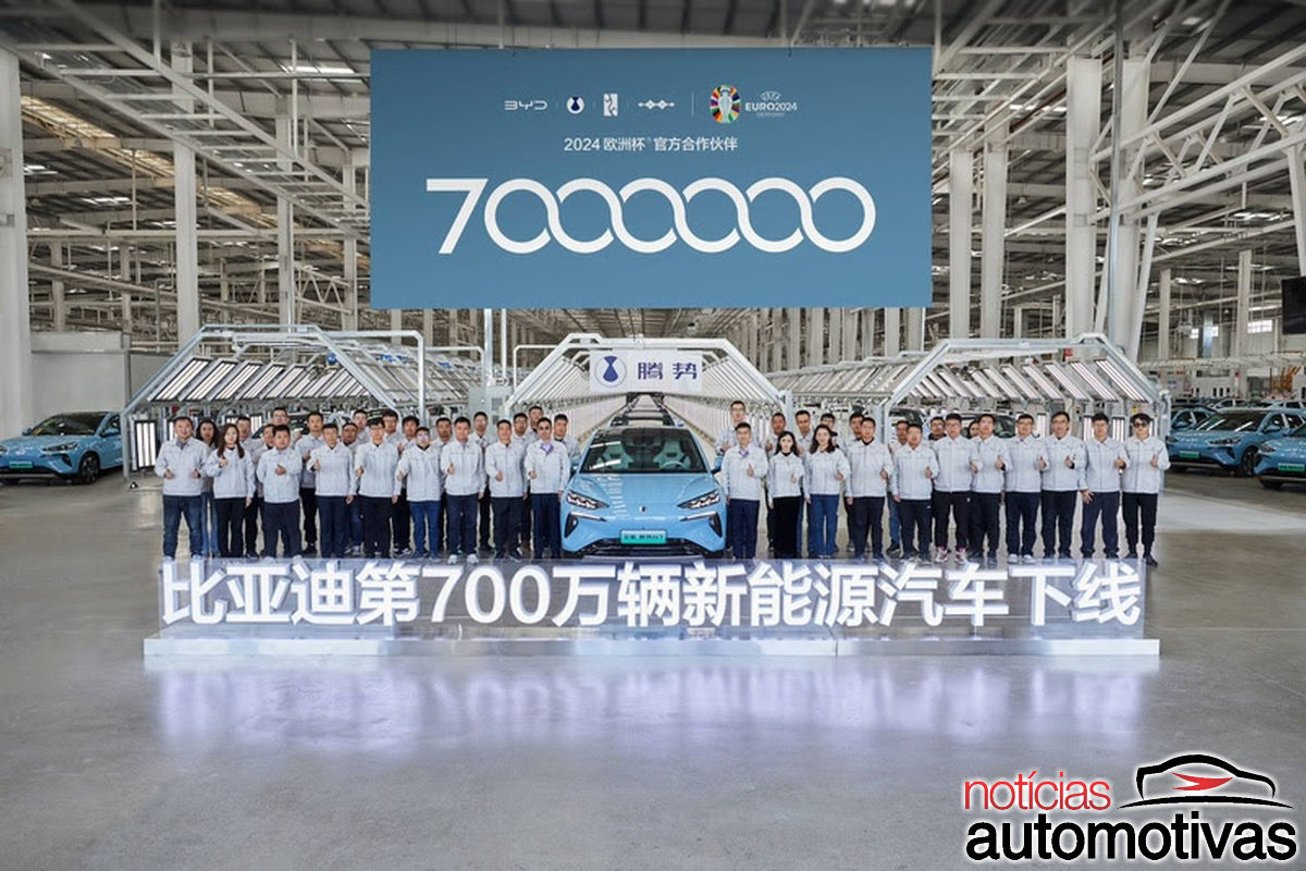 BYD comemora 7 milhões de carros eletrificados produzidos