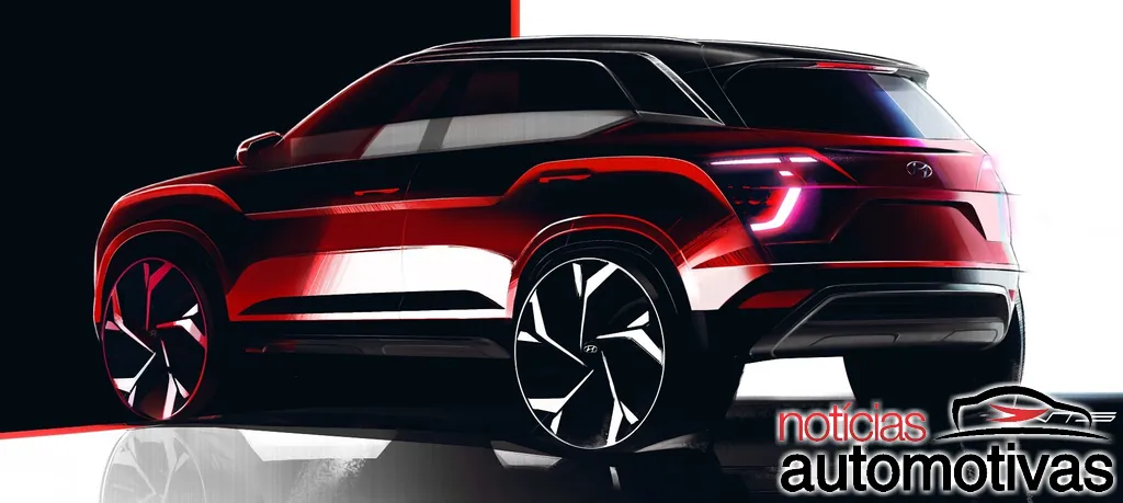 Hyundai Creta 2023 tem visual de Tucson revelado em teaser 