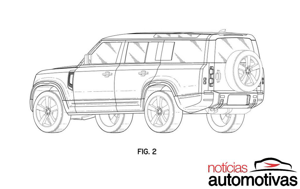 Land Rover Defender 130 tem desenhos de patente revelados 