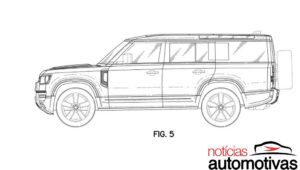 Land Rover Defender 130 tem desenhos de patente revelados 