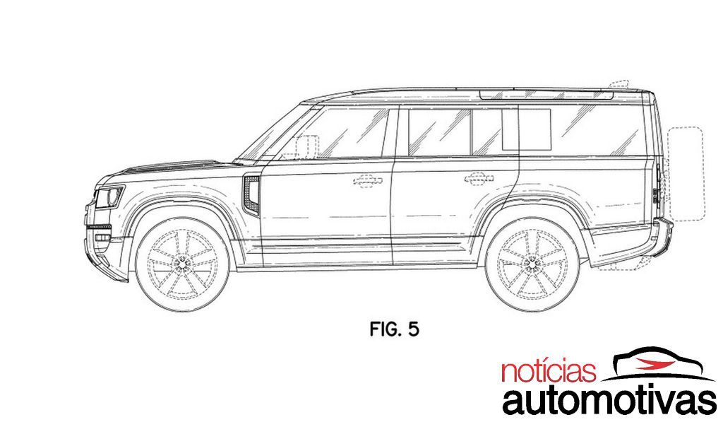 Land Rover Defender 130 tem desenhos de patente revelados 