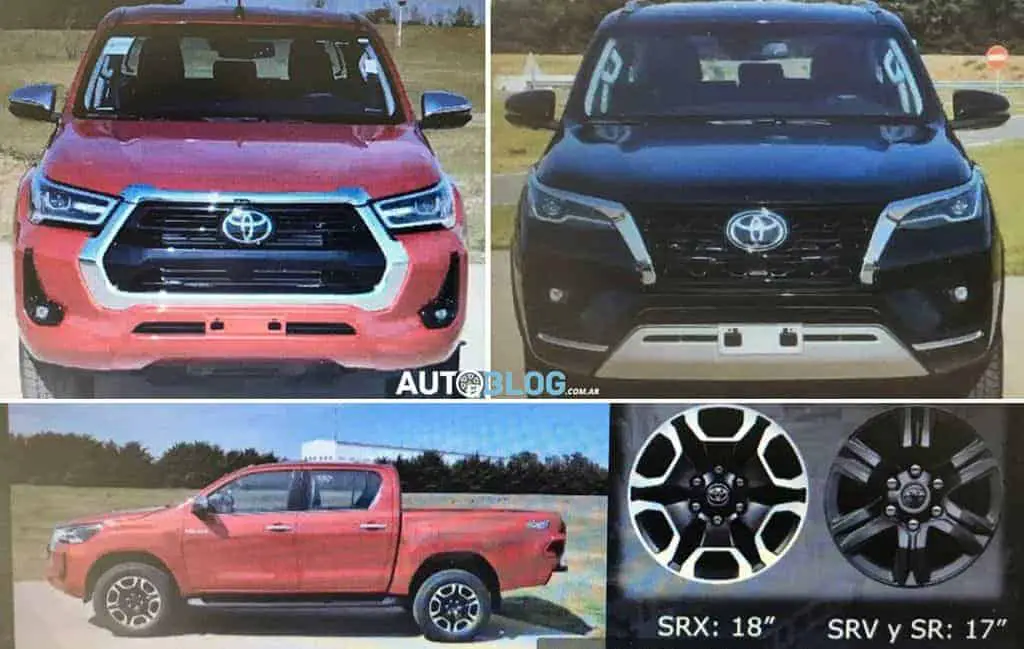 Toyota Hilux e SW4 2021 aparecem em detalhes na Argentina 