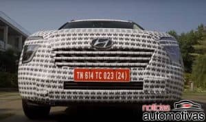 Hyundai Alcazar tem teaser com camuflagem na Índia (vídeo) 