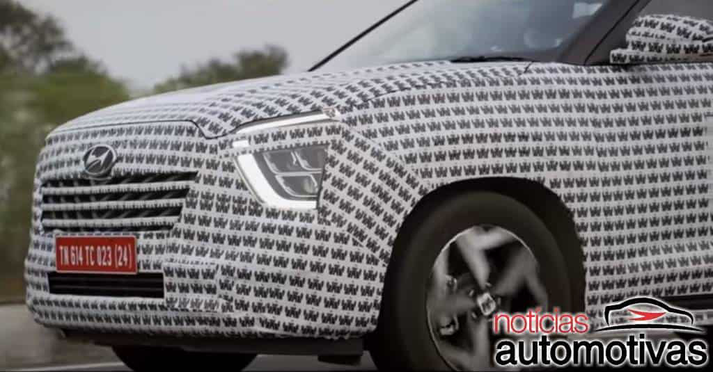 Hyundai Alcazar tem teaser com camuflagem na Índia (vídeo) 