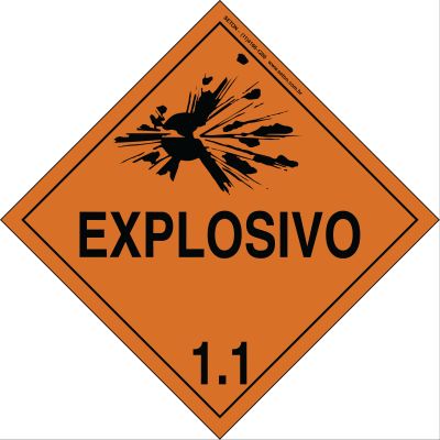 placa produtos perigosos explosivos 1