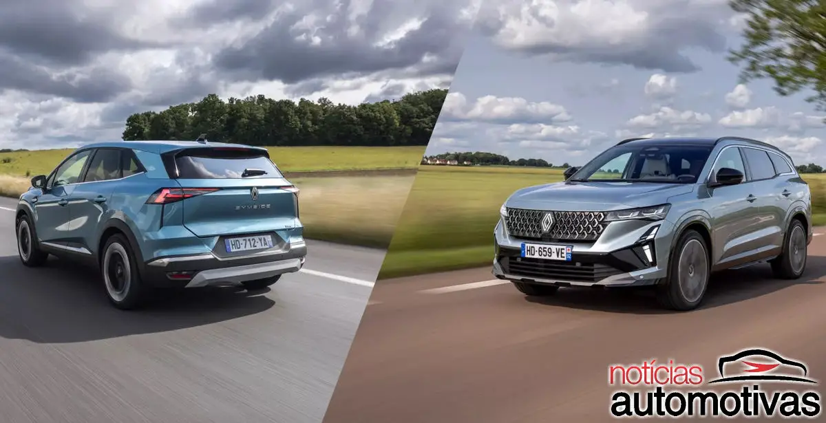 Renault adiciona mais versões híbridas ao Symbioz e Espace na Europa; SUVs franceses entregam de 160 a 200 cavalos