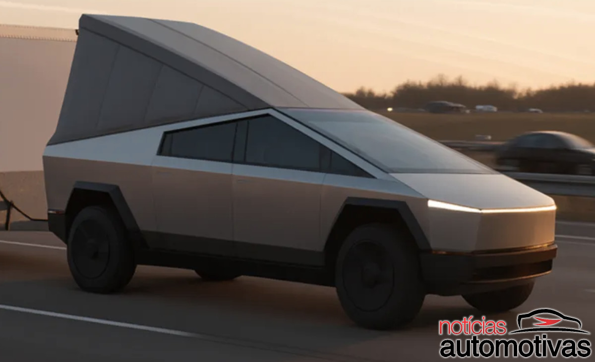 tesla cybertruck cobertura trailer
