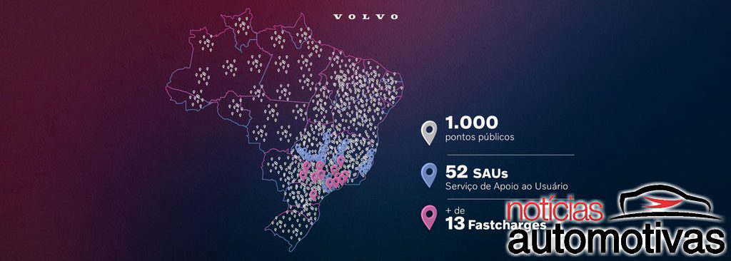Volvo XC40 agora só elétrico - 1.000 pontos de recarga no Brasil 